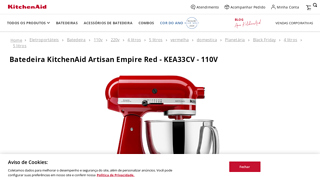 Batedeira Kitchenaid Artisan Empire Red - Kea33cv